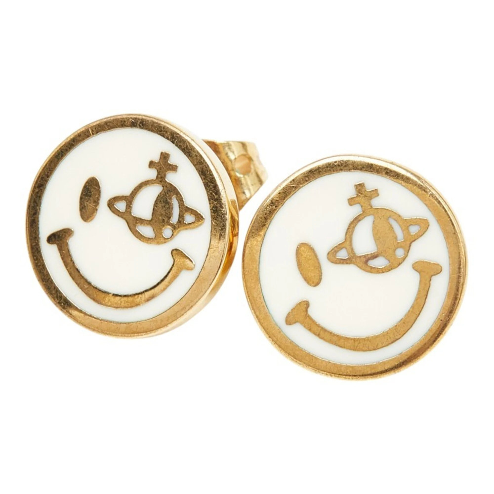 Vivienne Westwood Smile Earrings, Gold and Beige Plated, Women's
